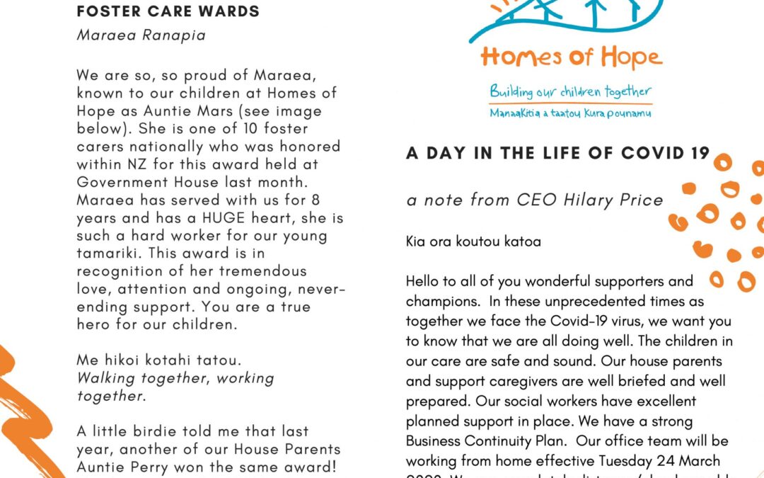 Homes of Hope Newsletter – A Quarterly Newsletter – The Autumn Edition