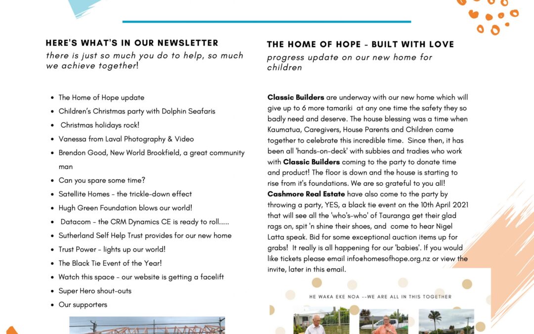 Homes of Hope Newsletter – The Summer Edition 2021