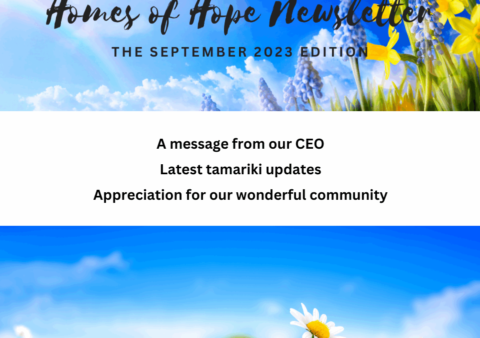 Homes of Hope Newsletter – The September 2023 edition